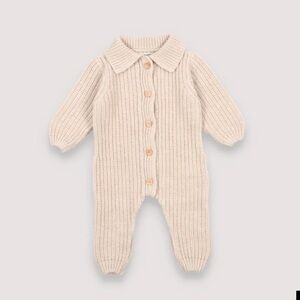 The New Society Cream Ribbed Knit Sweater jumpsuit